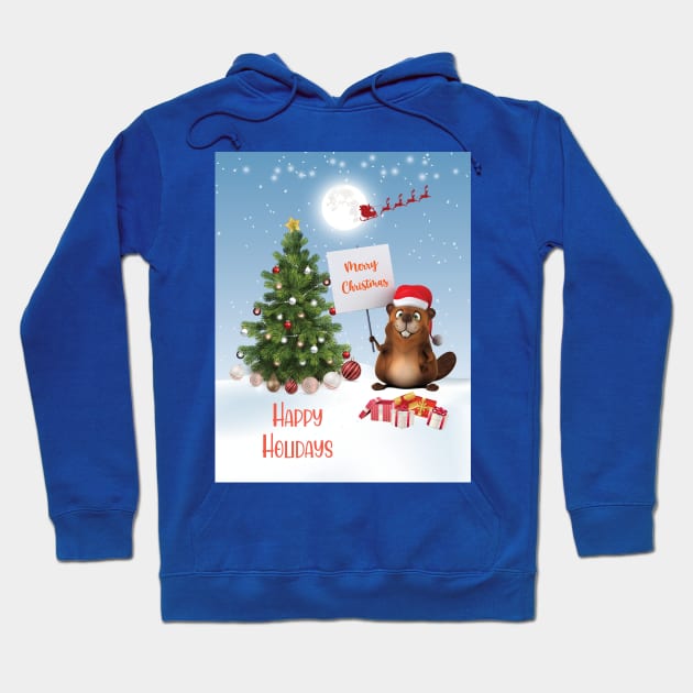 Happy Holidays Hoodie by Athikan